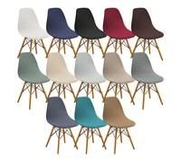 1/2/4/6 pièces Housses de chaise en velours de maïs, housses de coussin de dossier de chaise élastiques en une seule pièce, couleur unie Polyester