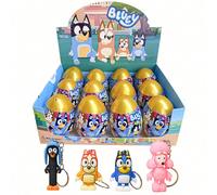 1/2/4/6 pièces/set Twisters Eggs Blueys Family And Friends Figurines Poupées Porte-clés Kawaii Bluey Bingo Chien Coco Rusty Muffin Décoration Modèle Boîte Aveugle Collection Sac à Clés Pendentif Cadea