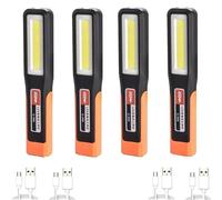 1/2/4/8 Pièces Lumineux Cob Led Lampe De Travail Voiture Mécanique Lampe De Poche Rechargeable Usb Torche Magnétique Lumière D'urgence Lumière D'avertissement.4pcs.