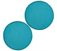 1/2/4 Paquets De Coussin De Siège De Tabouret, Coussin De Chaise De Salle À Manger Rond, Galette De Chaise Antidérapant Avec Crochets À Attaches Élastiques ( Color : Teal Blue , Size : 40*40cm(2packs)