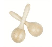 1/2/4 pièces Maracas en bois, hochets en bois naturel, instruments de percussion à main, tambours à main folkloriques et mondiaux, convenant aux fêtes et rassemblements, sans boîte. Les maillets en bo