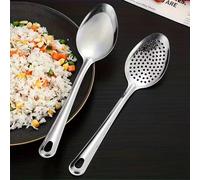 1/2/4 pièces Set de grandes cuillères de service en acier inoxydable, grandes cuillères de table, cuillères perforées, convient pour la maison, la cuisine, le restaurant et l'hôtel, fournitures de cui