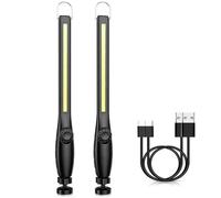 1/2/4pc Lampe De Poche Led Lampe De Travail Magnétique Usb Torche Rechargeable Crochet Lanterne Portable Lumière D'inspection Camping Lampe De Réparation De Voiture.2pcs.