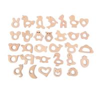 1/2/4pcs Bébé Animal Naturel Hêtre En Bois De Dentition Perles Pour La Fabrication De Bijoux De Dentition De Bébé Cadeau Hochet Accessoires De Bricolage Artisanat En Bois