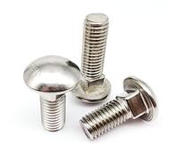 1/2/5/10 pièces M4 M5 M6 M8 M10 M12 A2-70 304 Acier Inoxydable GB12 DIN603 tête Ronde en Treillis col carré vis de Chariot Boulon d'entraîneur (Color : 10mm, Size : 10pcs M5)