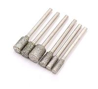 1/2/5 / 10Pcs 3-12mm fraise diamantée tête de meulage point monté foret de gravure 46 grain pour outils rotatifs pierre de verre Jade, 6mm x 3mm, 5 pièces
