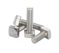 1/2 5 10Pcs 304 Boulons à tête carrée en acier inoxydable Vis M4 M5 M6 M8 M10 M12(M10 (1Pc),25mm)