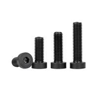 1/2/5/10pcs M3 M4 M5 M6 M8 M10 M12 M16 8.8 Grade Steel Black Hex Hexagon Socket Thin Low Short Profile Cap Head Screw Bolt(60mm,1pc M16)
