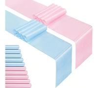 1/2/5/12 pièces Rose Bleu Chemin de Table, Chemin de Table Satin de 108 Pouces pour Douche de Bébé Révélation du Sexe Bleu Rose Chemin de Table en Soie Satin pour Nouvel An Saint-Valentin Mariage Banq