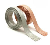 1/2/5 M Manchon tressé en cuivre étamé Largeur de placage 2~28 mm Câble de Signal de Blindage Extensible Gaine métallique blindée - Cuivre-Largeur 28 mm-5 mètres