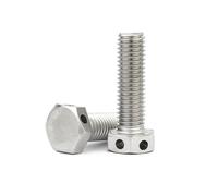 1/2/5 pièces 304 vis à tête hexagonale externe perforée en acier inoxydable/vis avec trou de sécurité M6-M16(2pcs M8X30)