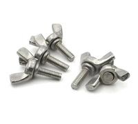 1/2/ 5 pièces A2-70 304 acier inoxydable M3 M4 M5 M6 M8 M10 M12 vis à oreilles boulon papillon vis à oreilles avec écrous à oreilles(6mm,M3 (5pcs))