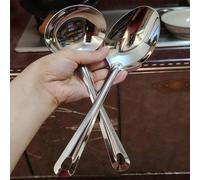 1/2/5 pièces Cuillères en acier inoxydable/Cuillères à soupe, Cuillères à riz à manche long avec pointe, Convient pour la maison, la cuisine, le restaurant, Cuillères à légumes à partager Cuillère à s