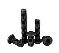 1/2/50pcs M1.6 M2 M2.5 M3 M4 M5 M6 M8 M10 M12 M16 ISO7380 10.9 Grade Steel Hex Socket Pan Button Round Head Machine Screw Bolt(18mm,20pcs M4)