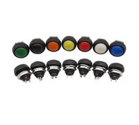 1/2/5Pcs 12mm 2Pin Round Push Button Switch Momentary ON/OFF Switch 7 Colors NWPNLXEA(Gelb,One Size)
