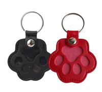 1/2/5PCS Memorial Dog Cat Hair Storage Key Chain Container Paw Shaped Keyring Portable Handmade Keychains Accessories Pivotant Keychain(2pcs-black red)