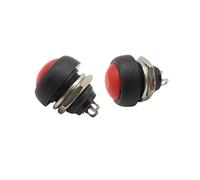 1/2/5Pcs PBS-33b Push Button Switch 12mm 12V 1A 2Pin Switch PBS-33B Waterproof Momentary Round Non-locking ON/OFF Switches NWPNLXEA(Rot,One Size)