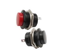 1/2/5Pcs R13-507 Momentary Push Button Switch 16mm Self-reset Switch 6A/125VAC 3A/250VAC Red Black Electronic Round Switch NWPNLXEA(1Pcs Black)