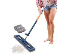 1/2 Balai Serpillère Plat - Vadrouille en Microfibre Rotatif à 360° pour Nettoyage Bois Dur, Stratifié, Carrelage | Balais Plat Professionnel, Balai Serpilleres Industriel pour Nettoyage de Sol