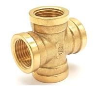 1/2" BSP Female Brass Equal Cross 4 Ways Pipe Connector Fitting Coupler