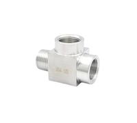 1/2" BSPT Male-Female-Female Tee 3 Ways 304 Stainless Steel Pipe Fitting Connector Splitter Block