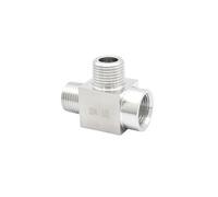 1/2" BSPT Male-Male-Female Tee 3 Ways 304 Stainless Steel Pipe Fitting Connector Splitter Block