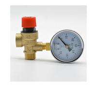 1/2 "DN15 1.5-8 bar soupape de sécurité d'échappement chaudière surpression en laiton for chauffe-eau solaire avec manomètre(6 bar)