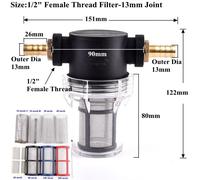 1/2 ""filtre à eau de pluie agriculture irrigation jardin arrosage filtre Aquarium réservoir filtre 10 200 Mesh raccord en cuivre - Type 1I2 Inch-13mm-20 Mesh
