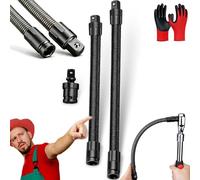 1/2 Flexible Shaft Extension Extender Torque Socket,360° Bendable Spanner Extender Torque Socket, Heavy Duty Wrench Extender Tool,1/2 Extension Bar for Automotive Repair & Tight Spaces (2Pcs-A)