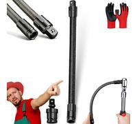 1/2 Flexible Shaft Extension Extender Torque Socket,360° Bendable Spanner Extender Torque Socket, Heavy Duty Wrench Extender Tool,1/2 Extension Bar for Automotive Repair & Tight Spaces (350mm+Adapter)