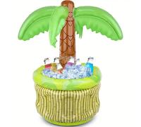 1/2 Grand arbre de coco gonflable en PVC, seau à glace de coco gonflable, porte-boisson en forme de palmier, convient pour les fêtes de piscine et le rangement à la plage, fournitures de piscine, rang