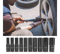 1/2 Impact Socket Set, 10pcs Double Hex Impact Socket Set Impact Wrench Socket Set Lourds Tourde 1/2in Conducteur de Conducteur Hexagonal Métrique Socket Impact