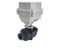 1/2 INCH Electric Motorised ball Valve PVC True Union BSP, NPT Glue End DN15 Electric motor control valve CE certifed metal gear(GLUE END(20MM)_DC12V_CR201)