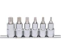 1/2" Juego de llaves de vaso con punta para tornillos multilaterales (XZN) CHROMEplus, 6 pzs. M5-M14