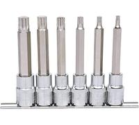 1/2" Juego de llaves de vaso con punta para tornillos multilaterales (XZN) CHROMEplus, largas, 6 pzs. M5-M14