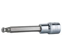 1/2" Llave de vaso con punta de cabeza de bola para tornillos con encastre hexagonal CHROMEplus, larga, 12 mm