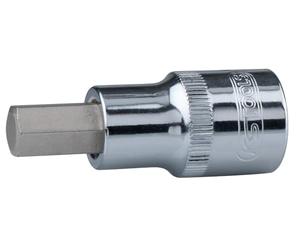 1/2" Llave de vaso con punta para tornillos con encastre hexagonal CHROMEplus, corta, 24 mm