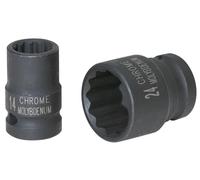 1/2" Llave de vaso de impacto de 12 cantos, corta, 27 mm