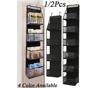 1/2 paquets Sac suspendu de rangement, sac de rangement multifonction au dos de la porte, sac de tri et de rangement, sac de rangement pliable pour la maison, sac de rangement transparent à plusieurs 