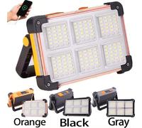 1/2 pièce 144 LED Lampe de camping solaire, 6 modes d'éclairage de extérieur, lampe de travail portable rechargeable sur batterie, lampe de poche étanche pour rue, chemin, camping, pêche, fête des mèr