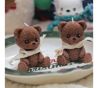 1/2 pièce Bougie parfumée en forme d'ours en peluche réaliste, cadeau souvenir mignon, bougie d'ours de luxe faite main, cadeau de couple, faveur de mariage, décoration d'intérieur, petit cadeau de ma