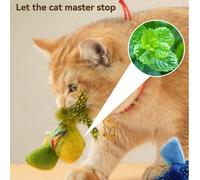 1/2 pièce Jouet pour chat - Petit oiseau piaillant réaliste, s'amuse seul pour soulager l'ennui, jouets interactifs pour chats avec oiseau en peluche grinçant et simulé, avec plumes artificielles. Jou