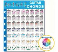 1/2 pièces Affiche des accords de guitare, Tableau de référence rapide des accords de guitare, Affiche de maîtrise des accords de guitare pour débutants : Compréhensive, Aide-mémoire, Combinant l'appr