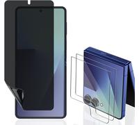 1+2 Pieces Anti-Spy Screen Protector Compatible With Samsung Galaxy Z Flip 7 Flexible Tpu Film [Not Glass] And Front Tempered Glass, Anti-Spy Privacy Screen Protector For Galaxy Z Flip 7