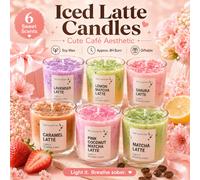 1/2 pièces Bougie parfumée en gelée à la tasse de café à base de plantes, bougie en gel parfumée au parfum de cerisier et de matcha latte. Décoration de maison, décoration de chambre, décoration de ma