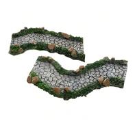 1/2 pièces Chemin de pierre réaliste, décoration d'art en résine, pierres de chemin de jardin de fées, ornement de statue de bonsaï, accessoire d'affichage de maison modèle, chemin de roches miniature