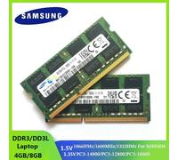 1/2 pièces de mémoire RAM pour ordinateur portable SAMSUNG DDR3 DDR3L 8GB 4GB 1333Mhz 1600Mhz 1866Mhz SODIMM PC3-10600 12800 14900 1.35V PC3 RAM Memoria