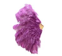 1-2 PIÈCES Éventails De Plumes 90-130cm Grand Éventail Pliant À Main Accessoire Performance Scène Carnaval(44 Reddish Purple,90CM 2PCS)