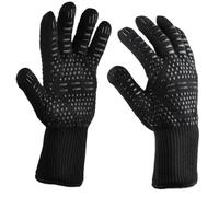 1/2 pièces Gants de BBQ résistant aux Hautes températures Mitaines Four 500 800 degrés Ignifuge Barbecue Isolation Thermique Gant à Micro-Ondes pour Barbecue(2pcs)