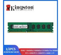 1/2 pièces Kingston RAM DDR3 mémoire 8GB 4GB 1333 1600MHz 1866MHz PC3-10600 PC3-12800 PC3-14900 pour ordinateur de bureau Module de mémoire